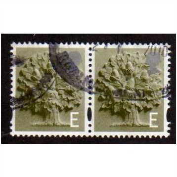 ENGLAND PAIR OF 'E'OAK TREE ' (EN8) FINE USED (EBID1993)