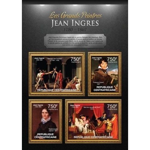 CENTRAL AFRICA 2013 SHEET MNH JEAN INGRES ART PAINTINGS ARTE PINTURAS