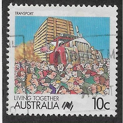 AUS 1988 10c 'LIVING TOGETHER - TRANSPORT' FINE USED (EBID67-141)