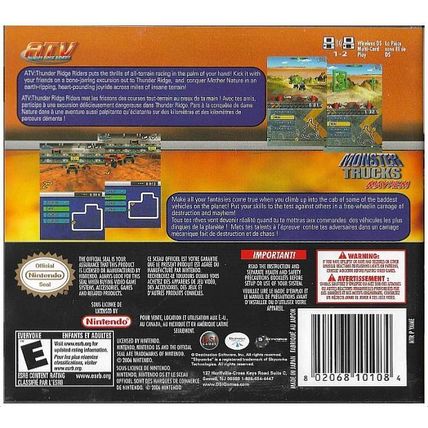 Nintendo DS - ATV Thunder Ridge Riders / Monster Trucks Mayhem (2007) *Complete*