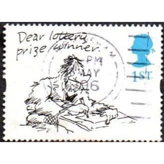 1996 Greetings Booklet Stamps. Cartoons 1st Val. Dear Lottery Winner. Fine Used.