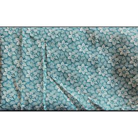 Blue Calico with flowers Cotton fabric 44" wide 1 Yard Material*