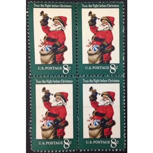 US Stamp #1472 mint: 1972 8c Christmas, Santa Claus - MNH block of 4