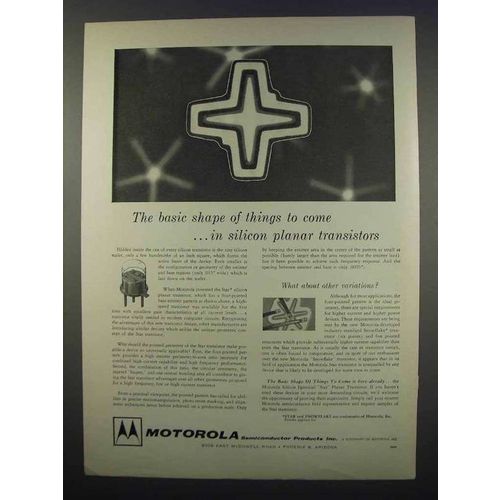 1962 Motorola Star Silicon Planar Transistor Ad