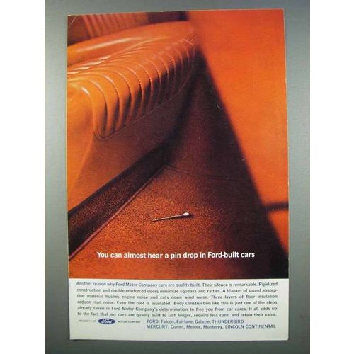 1962 Ford Motor Company Ad - Hear a Pin Drop