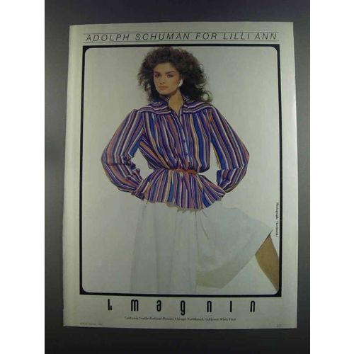 1982 i.magnin Ad - Adolph Schuman for Lilli Ann