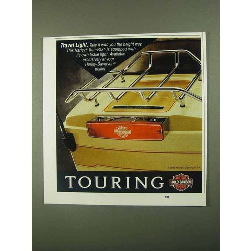 1992 Harley-Davidson Tour-Pak Ad - Travel Light