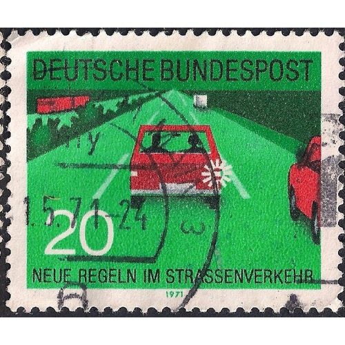 GERMANY, ROAD, New Traffic Regulations, green 1971, 20 Pfennig