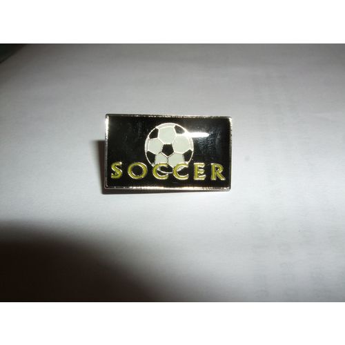 Enamel Black and White Soccer Badge