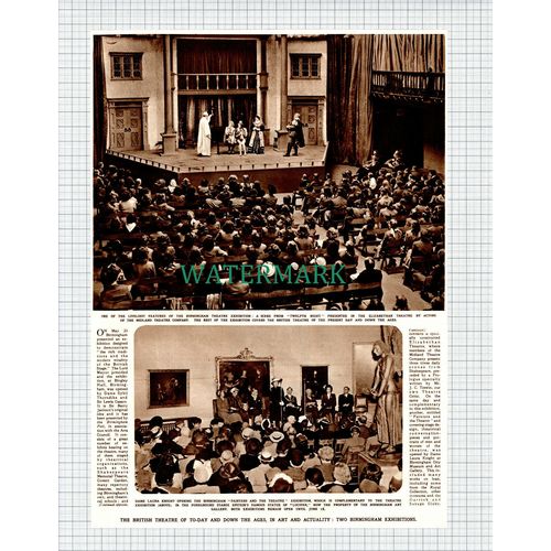 (X162) Birmingham Exhibition Elizabethan Theatre Dame Laura Knight - 1949 Clip