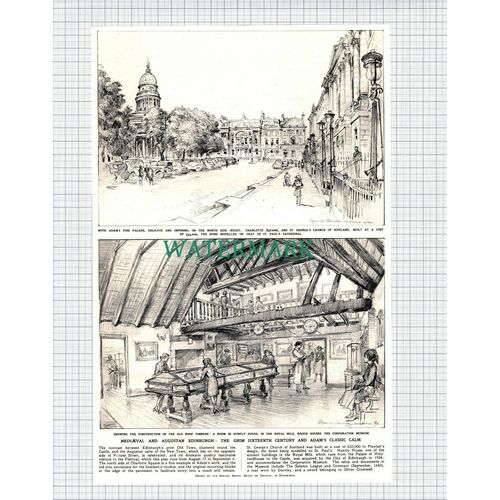 (X173) Charlotte Square & Huntly House Edinburgh Bryan de Grineau - 1952 Clip