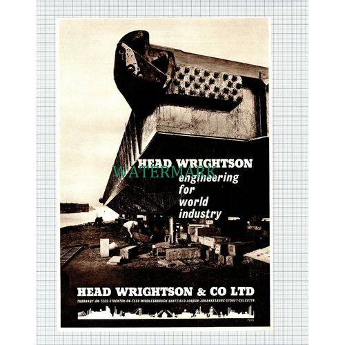 (X186) Head Wrightson & Co Advert - 1961 Clip