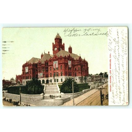 c1907 Los Angeles, CA Postcard County Court House Building, (A8)