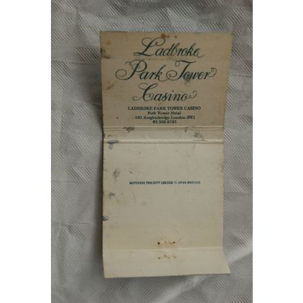 old Matchbook Cover- Ladbroke Park Tower Casino, Knightsbridge, London