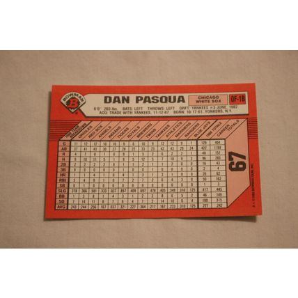 Dan Pasqua 1989 Bowman TIFFANY NO. 67
