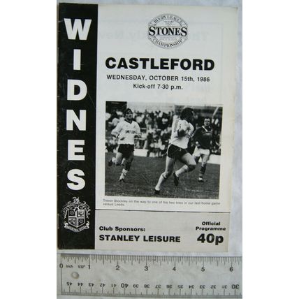 1986 programme Widnes v. Castleford