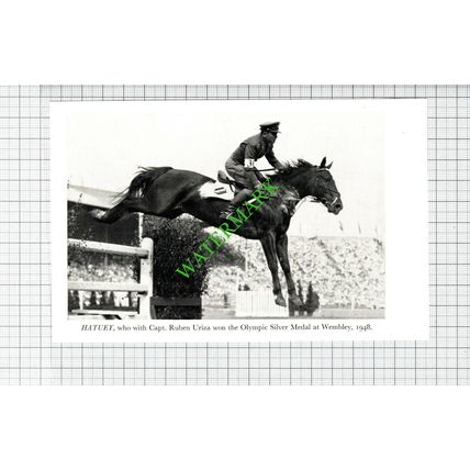 Capt Ruben Uriza Horse HATUEY - 1950s Small Cutting