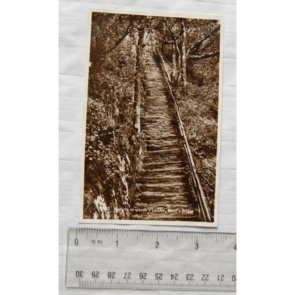 vintage Postcard Looking up Jacob's Ladder, Devil's Bridge