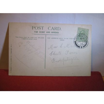 THE BANK OF ENGLAND, LONDON used antique postcard by Beagles 1906 pm =