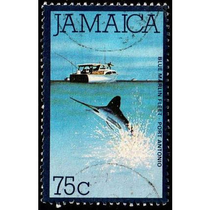 Jamaica 1980 Fish 75c Used Stamp Blue Marlin