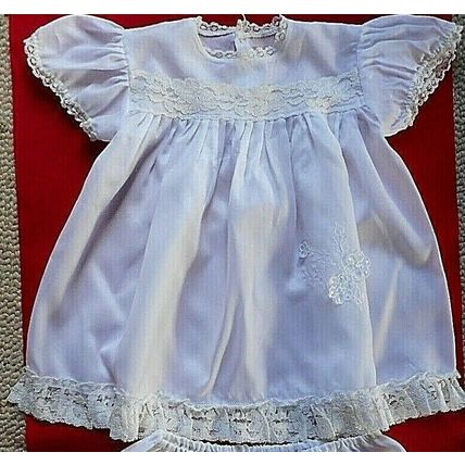 Vintage White Baby Dress Embellished with Lace