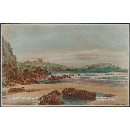 Douglas Pinder - Newquay Beach, Cornwall, 1942 - Sweetman RP Postcard