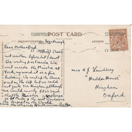PC20738 River Ouse. York. Dennis. London and Scarbro. 1921
