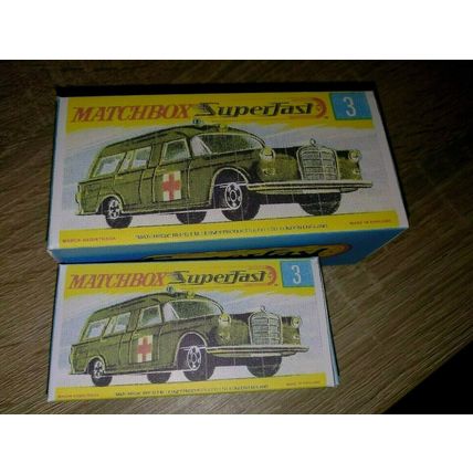 Matchbox - No3 Benz Ambulance - LARGE PROMO - Replica Box