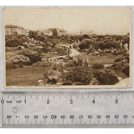 1936 postcard South Parade Pier from Rock Gardens, Southsea