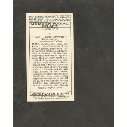 Players Modern Naval Craft 1939 #8 HMS Southampton