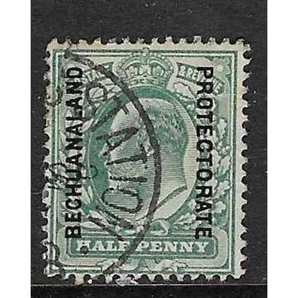 BECHUANALAND 1904-13 EDVII PROTECTORATE O/P ON 1/2d USED SG66