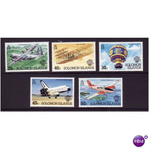 SOLOMON IS 1983 MANNED FLIGHT SG 493/497 SET 5 VALS U/M MINT