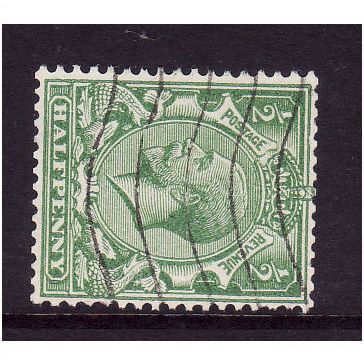 GREAT BRITAIN 1924 GEORGE V SG 418a 1/2d GREEN WMK SIDEWAYS FINE USED #2