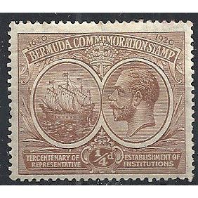 Bermuda 1920 SG59 1/4d Brown Mounted Mint .. .