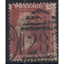 1858 SG43 1d Red Plate 208 Good/Fine Used Check Letters "NA"