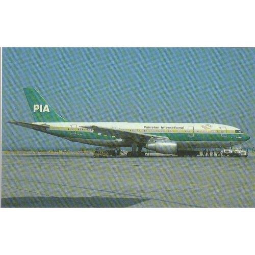 PIA Pakistan International Airlines Airbus A300 B4 203 Aircraft Postcard A12216C