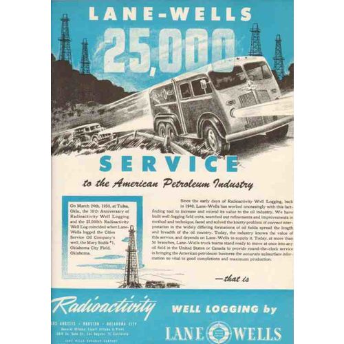 lane-wells company 1950 service american petroleum industry vintage ad