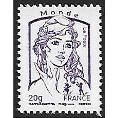 Mi 5611 I y A: 20 g. Monde violet Definitive Stamp: 'Marianne de la Jeunesse.'
