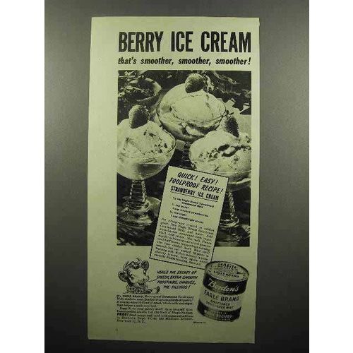 1945 Borden's Eagle Condensed Milk Ad - Berry Ice Cream