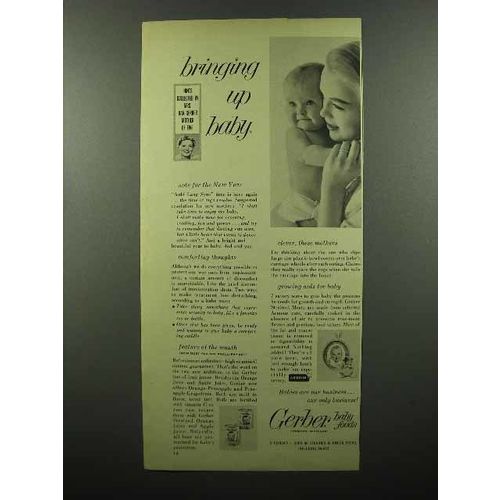1958 Gerber's Baby Food Ad - Bringing Up Baby