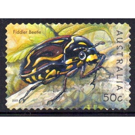 Australia 2003 Bugs & Butterflies - Fiddler Beetle 50c s/a Used