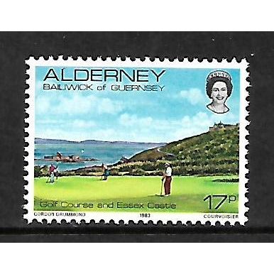 ALDERNEY 1983 SG A11 17p GOLF COURSE AND ESSEX CASTLE U/M MINT