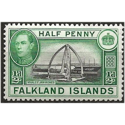 Falkland Islands 1938 SG146 1/2d Black & Green Mounted Mint . .. .