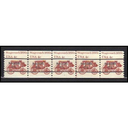 1898Ab 4c Stagecoach Fine MNH Dry Gum PNC 5/5 Line Gap AA0057