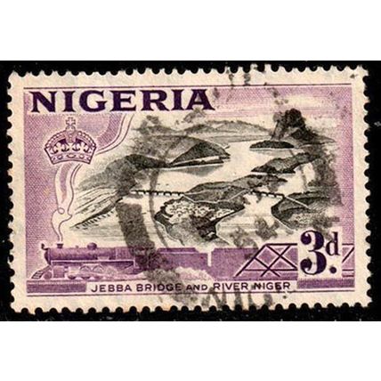 Nigeria 1953 Bridge & River Niger 3d Used Stamp.
