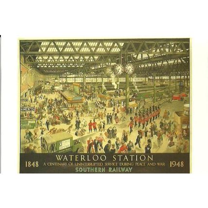 Advertising SOUTHERN RAILWAY WATERLOO STATION Art Postcard (Mayfair BB 132)