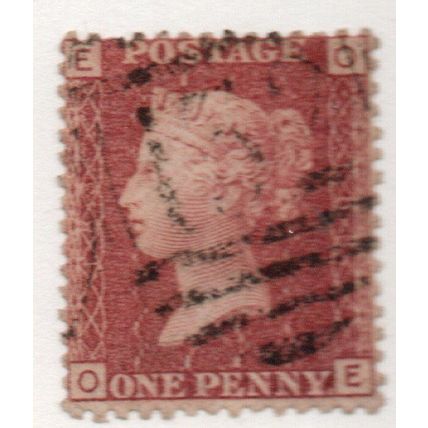sg43 1d red plate 183 FINE USED " O E " (reds)
