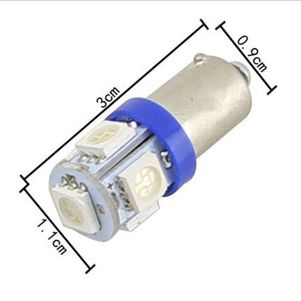 2 x 12V LED Side Light 249 BA9S T4W 5 SMD Bayonet Bright Bulbs 