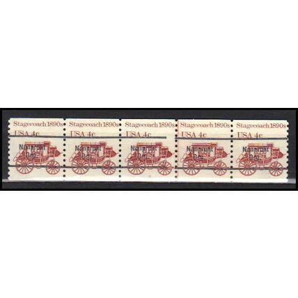1898Ab 4c Stagecoach Fine MNH Dry Gum PNC 5/5 Line Gap AA0034