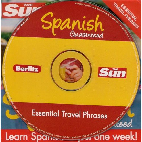 SPANISH GUARANTEED<>ESSENTIAL TRAVEL PHRASES<>PROMOTIONAL CD FROM THE SUN